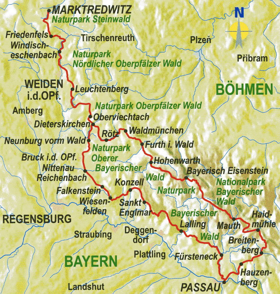 Der Goldsteig-Wanderweg: Oberpfälzer Wald, Bayerischer Wald - Wandern